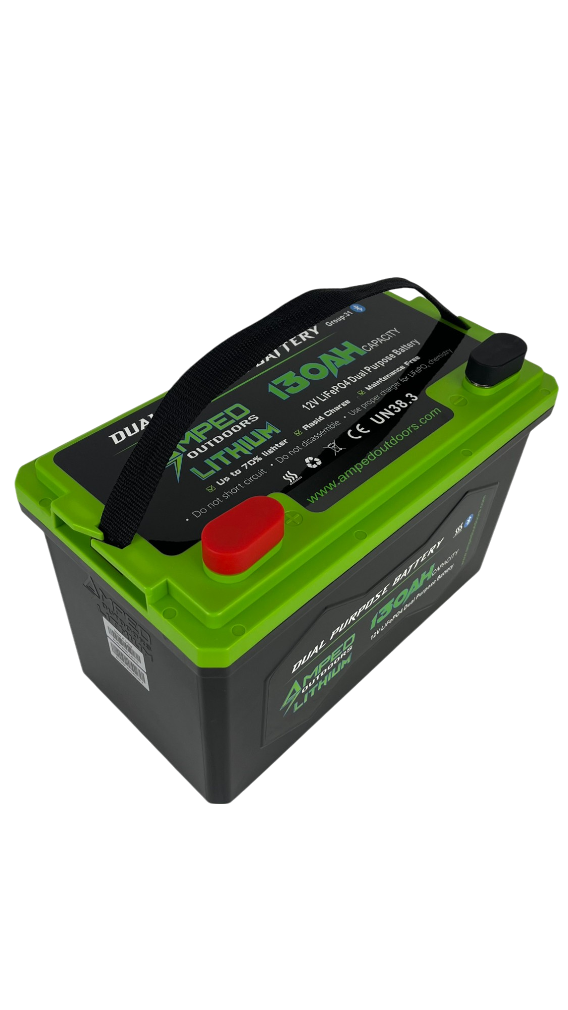 Amped Outdoors 12.8V 130Ah Dual Purpose Lithium Battery (Cranking)