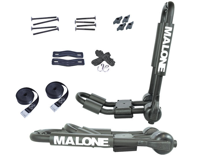 Malone FoldAway-J Kayak Carrier with Tie-Downs - J-Style - Folding - Side Loading