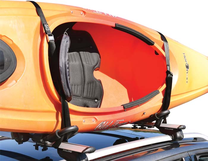 Malone FoldAway-J Kayak Carrier with Tie-Downs - J-Style - Folding - Side Loading