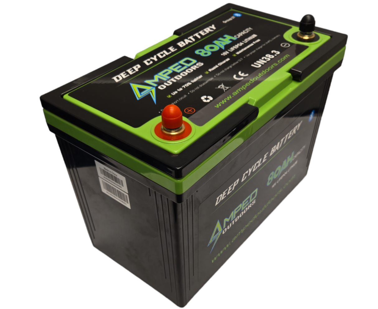 Amped Outdoors 16V 80Ah LiFePO4 Battery + Charger