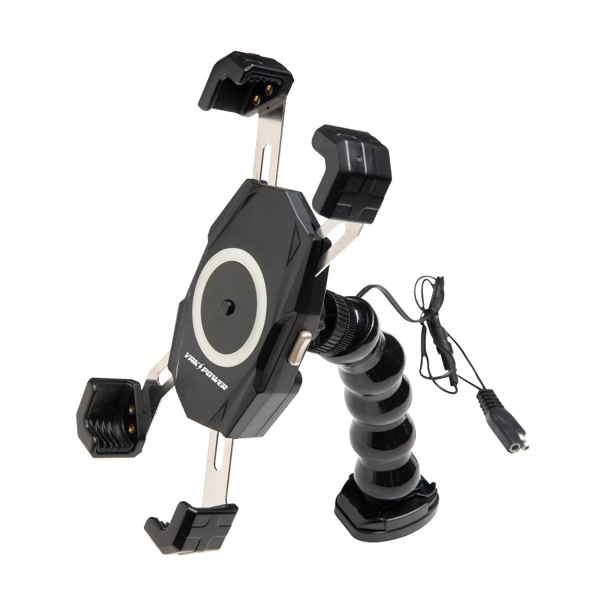 Yak-Power 12 Volt Wireless Fast Charger (15W) with 360 Degree Adjustable Gooseneck Action Mount