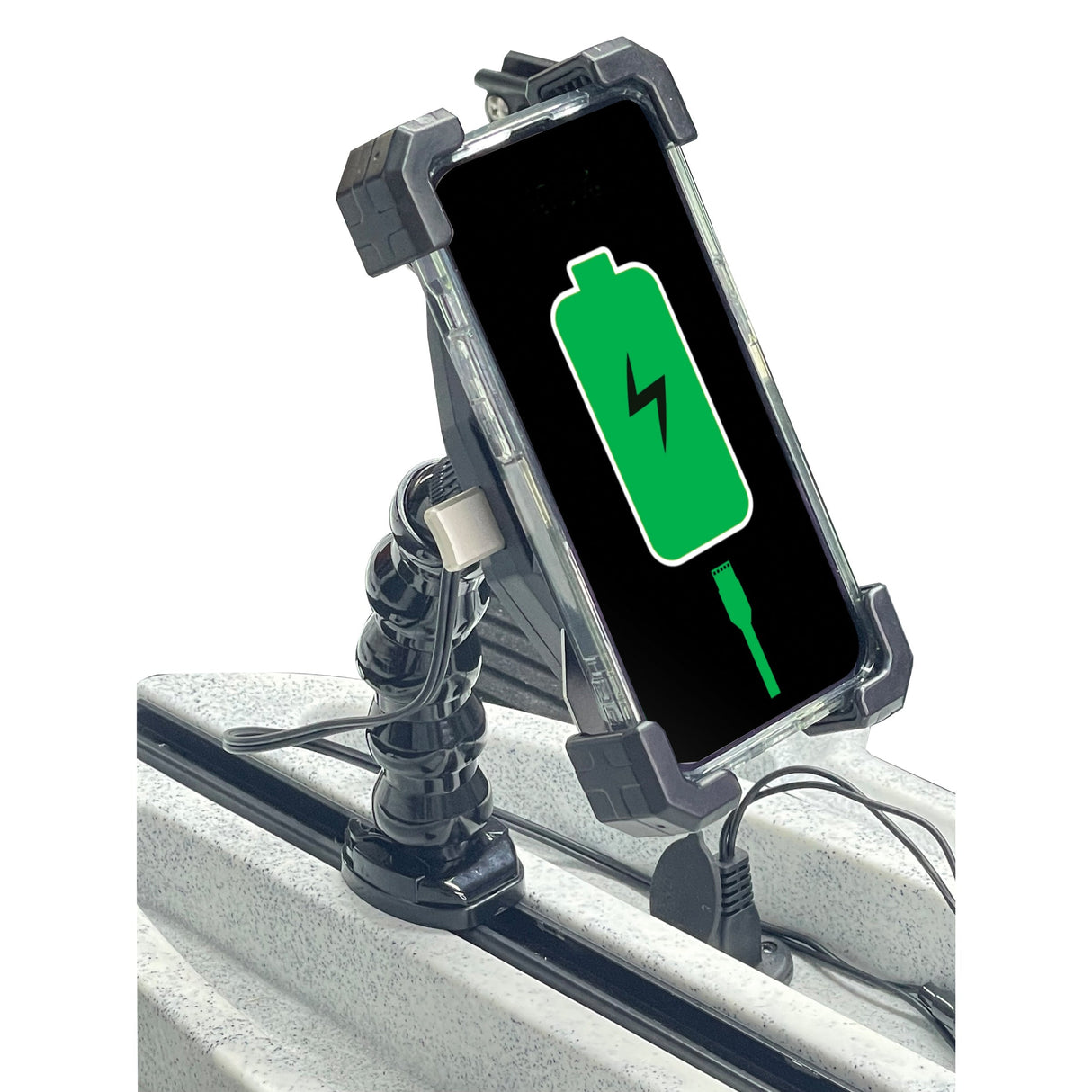Yak-Power 12 Volt Wireless Fast Charger (15W) with 360 Degree Adjustable Gooseneck Action Mount