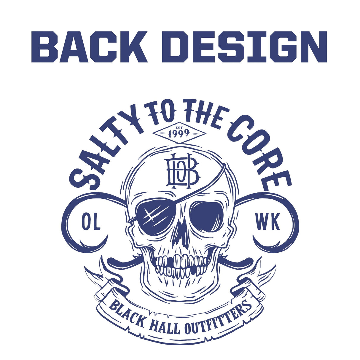 BHO "Salty to the Core" Original Skull Lightweight Hoodie