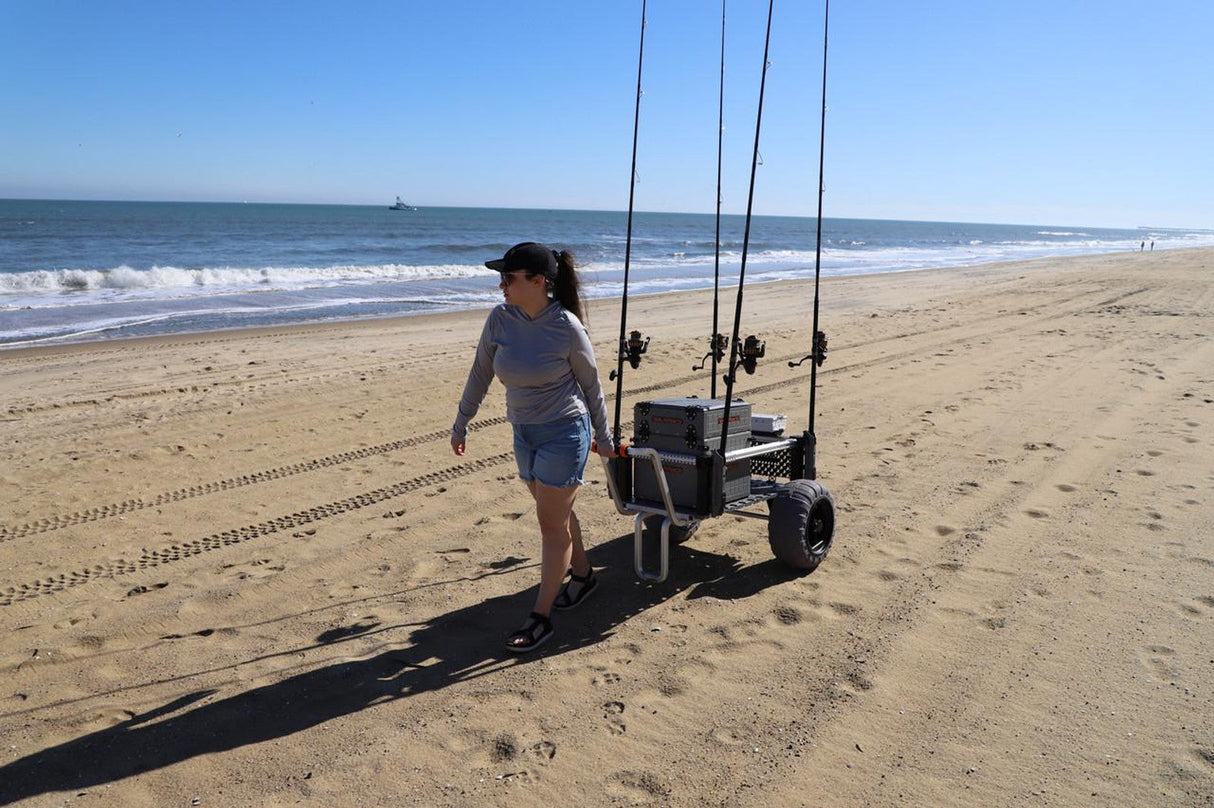 YakAttack SandRig Surf Cart, 20” x 36” with 16" Balloon Tires