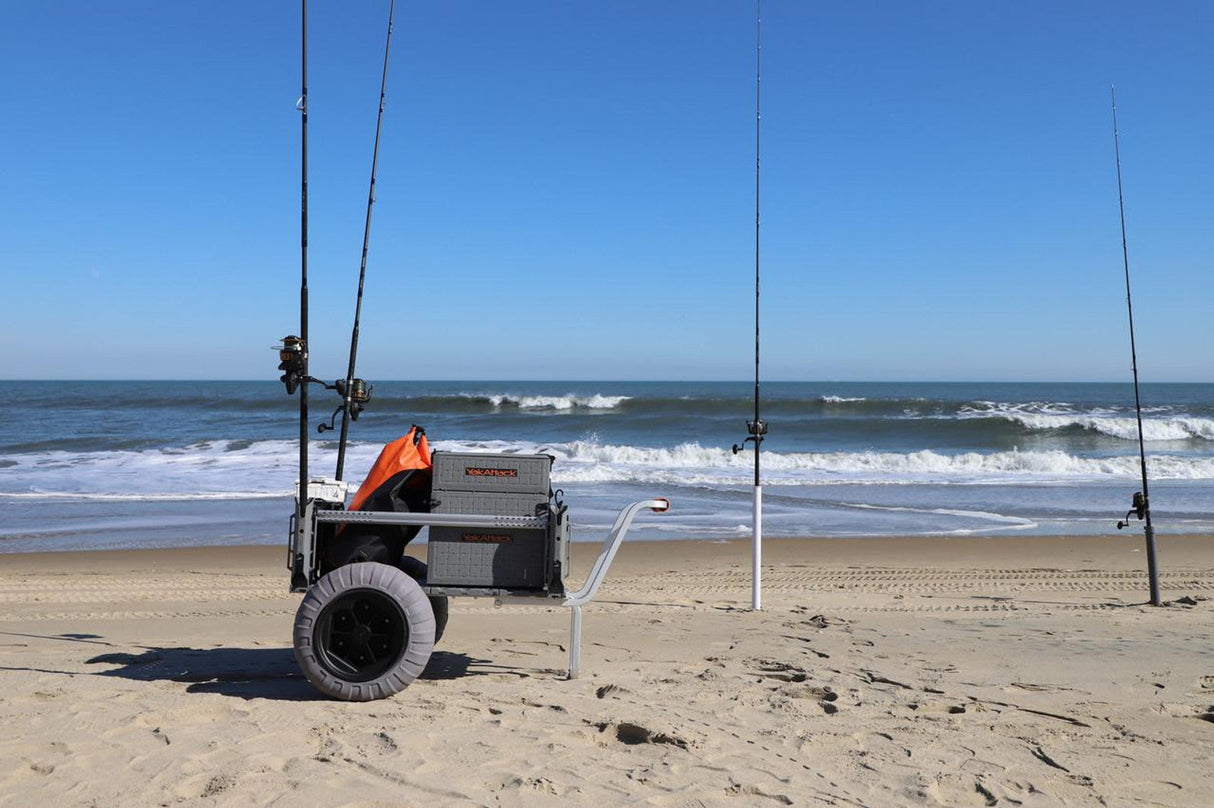 YakAttack SandRig Surf Cart, 20” x 36” with 16" Balloon Tires