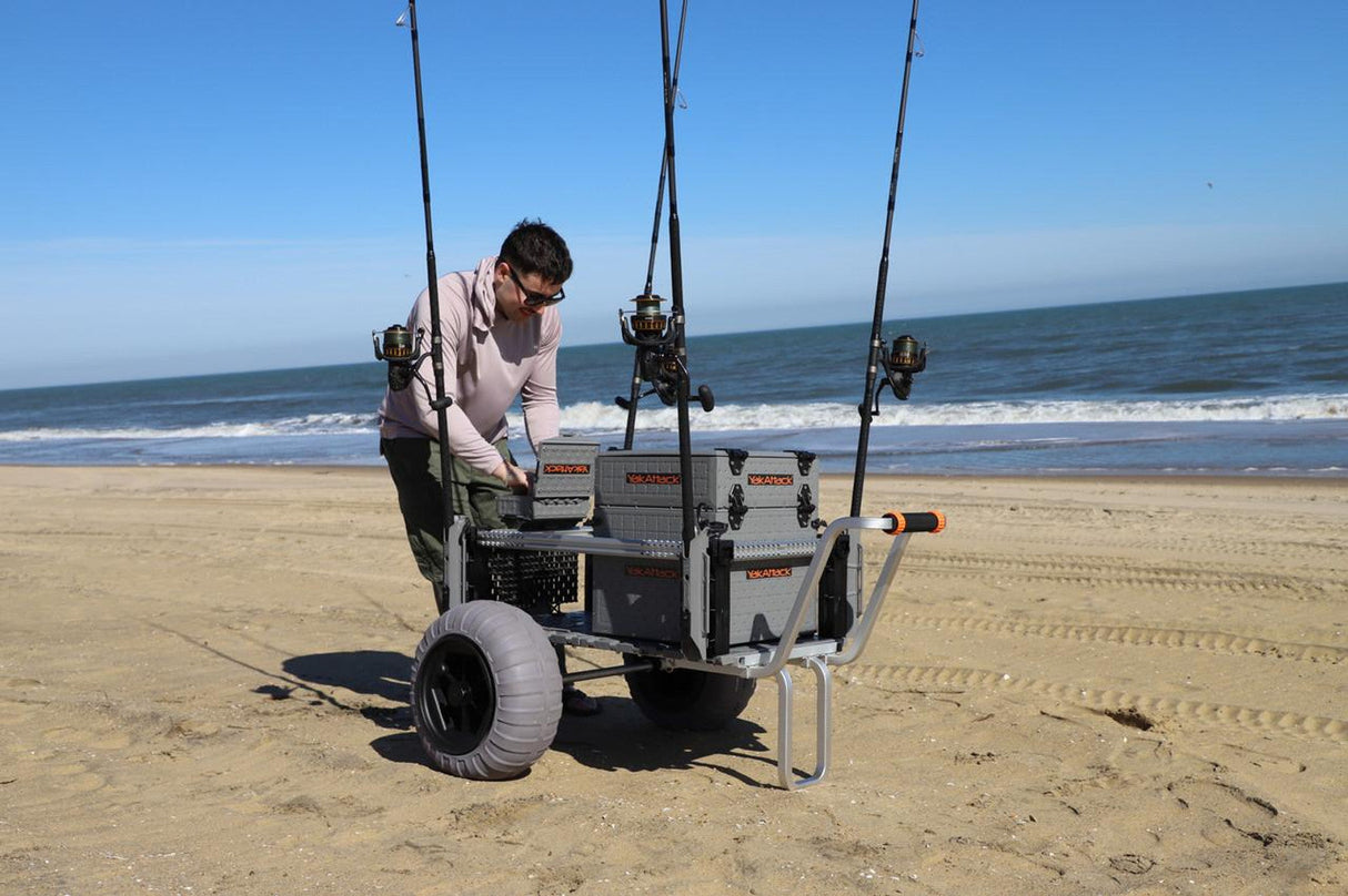 YakAttack SandRig Surf Cart, 20” x 36” with 16" Balloon Tires