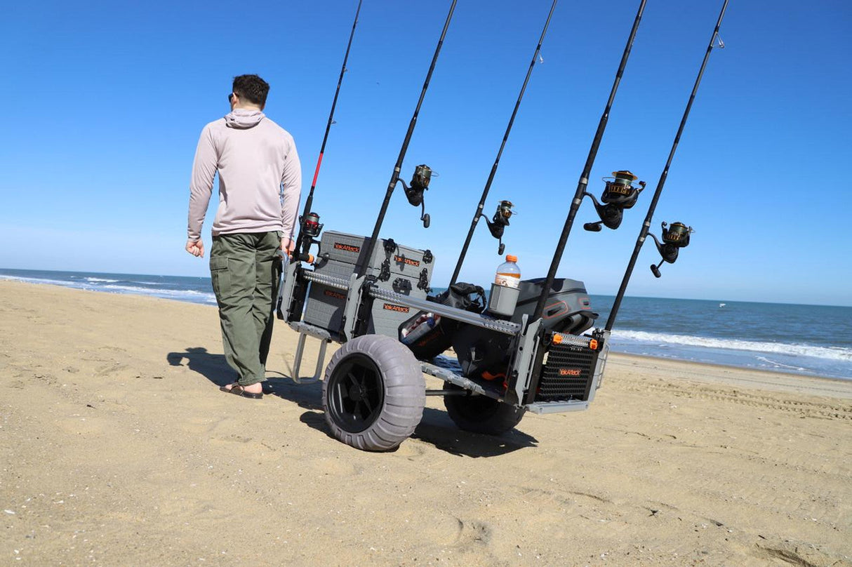 YakAttack SandRig Surf Cart, 20” x 54” with 16" Balloon Tires