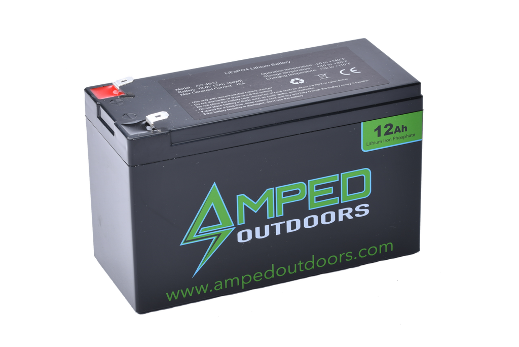 Amped Outdoors 12 AH 12 Volt LIFEPO4 Lithium Battery