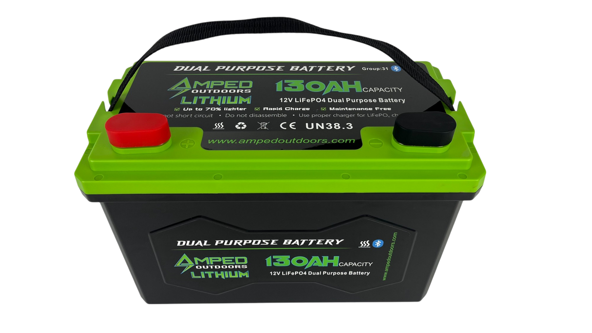 Amped Outdoors 12.8V 130Ah Dual Purpose Lithium Battery (Cranking)
