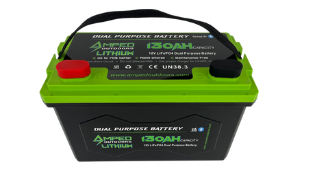 Amped Outdoors 12.8V 130Ah Dual Purpose Lithium Battery (Cranking)