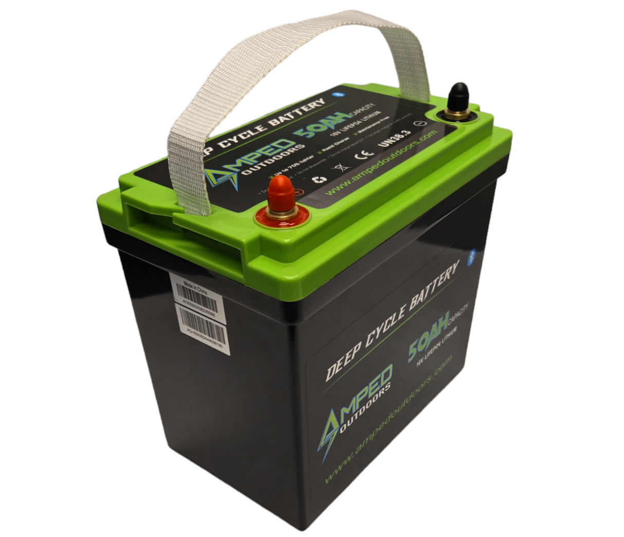 Amped Outdoors 16V 50Ah LiFePO4 Battery + Charger