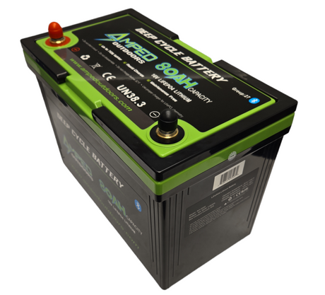 Amped Outdoors 16V 80Ah LiFePO4 Battery + Charger