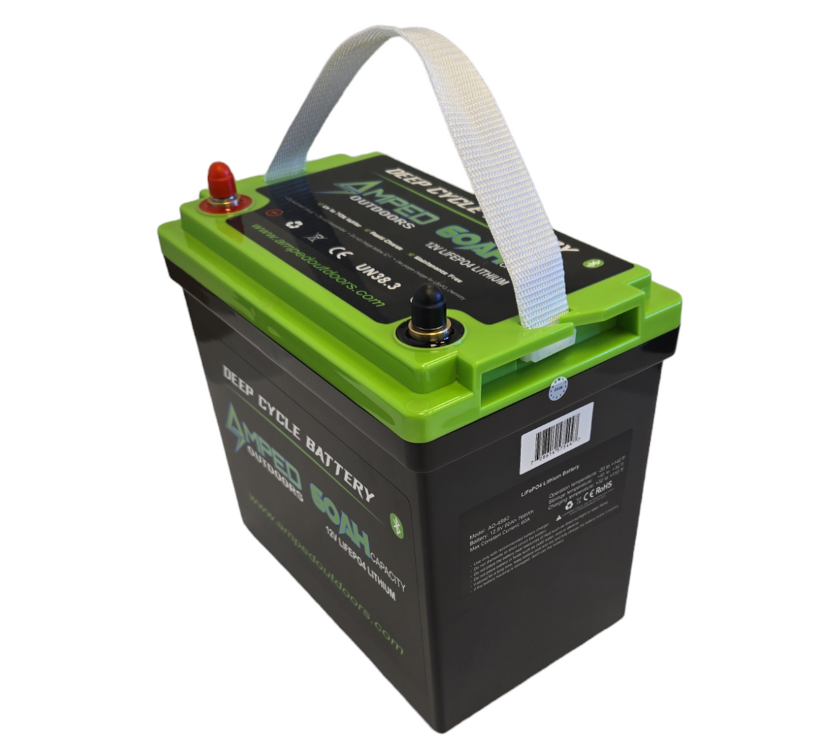 Amped Outdoors 12.8V 60Ah LiFePO4 Battery (Kayak Edition)