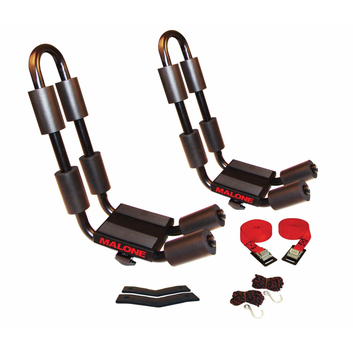 Malone J-Pro Kayak Carrier with Tie-Downs, J-Style, Fixed Arms, Side Loading