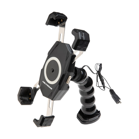 Yak-Power 12 Volt Wireless Fast Charger (15W) with 360 Degree Adjustable Gooseneck Action Mount