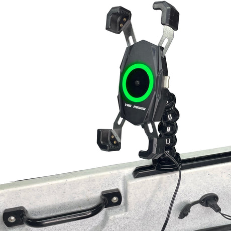 Yak-Power 12 Volt Wireless Fast Charger (15W) with 360 Degree Adjustable Gooseneck Action Mount