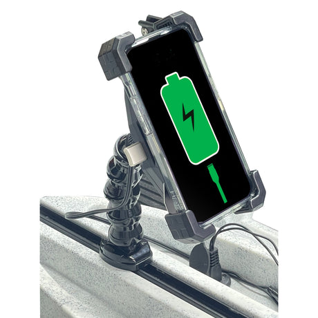 Yak-Power 12 Volt Wireless Fast Charger (15W) with 360 Degree Adjustable Gooseneck Action Mount