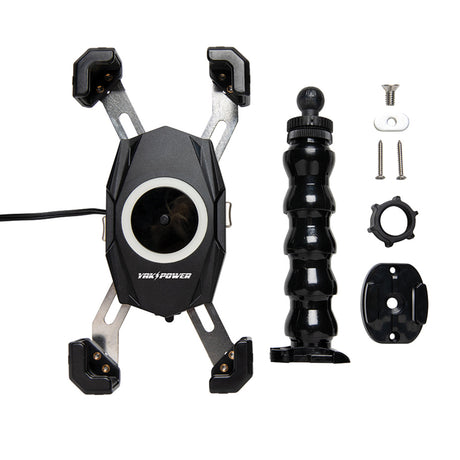 Yak-Power 12 Volt Wireless Fast Charger (15W) with 360 Degree Adjustable Gooseneck Action Mount